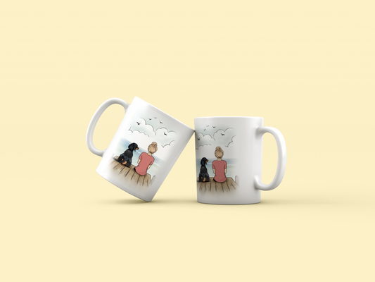 Dog Lover Mugs | Adorable Dog & Girl Print Mug Mugdog- Buy Your Gifting Items