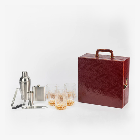 Luxury Brown Portable Bar Set | 12-Piece Professional Cocktail Kit Mugdog- Buy Your Gifting Items