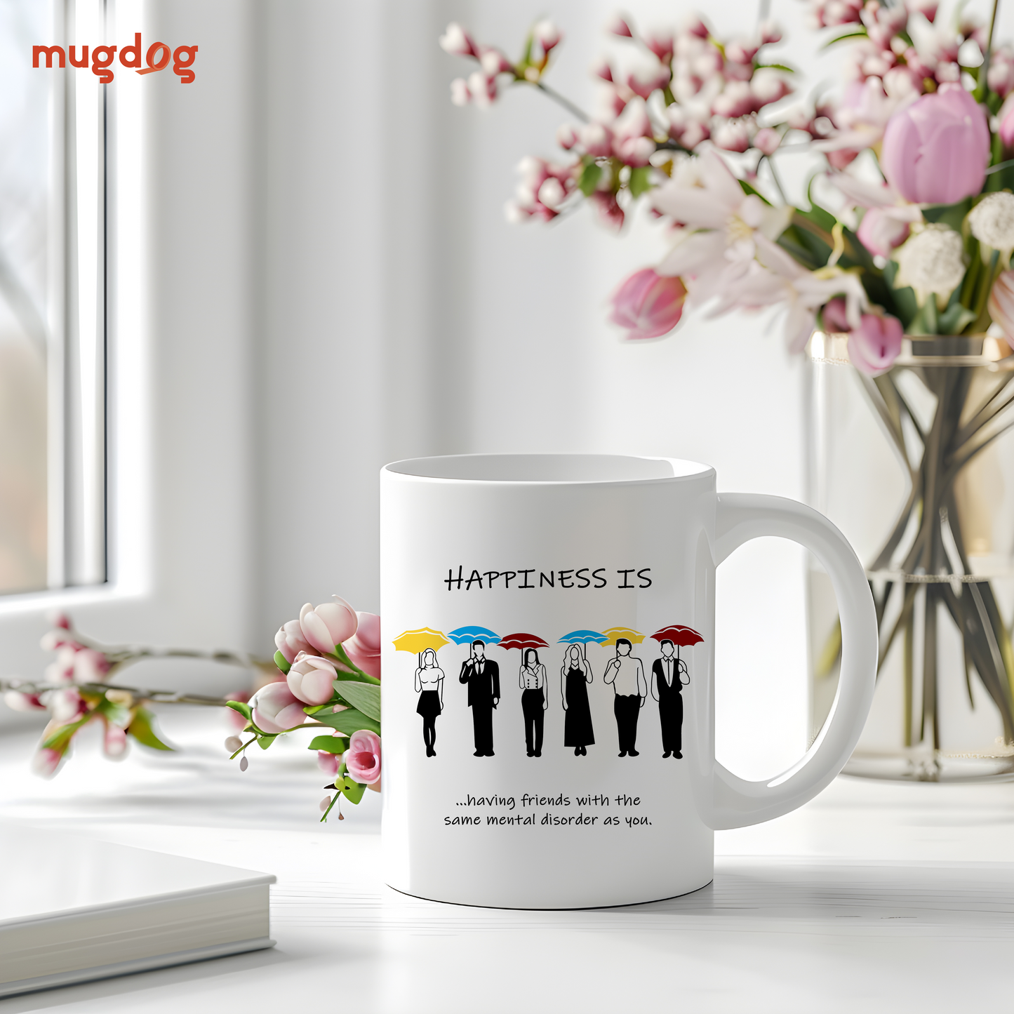 Happiness Is Friends Mug – Printed Ceramic Gift for Best Friends