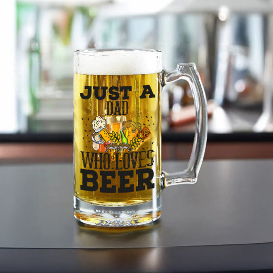 Quoted Custom Glass Beer Mug for Dad | Father's Day Gift 2025 | MugDog Mugdog- Buy Your Gifting Items
