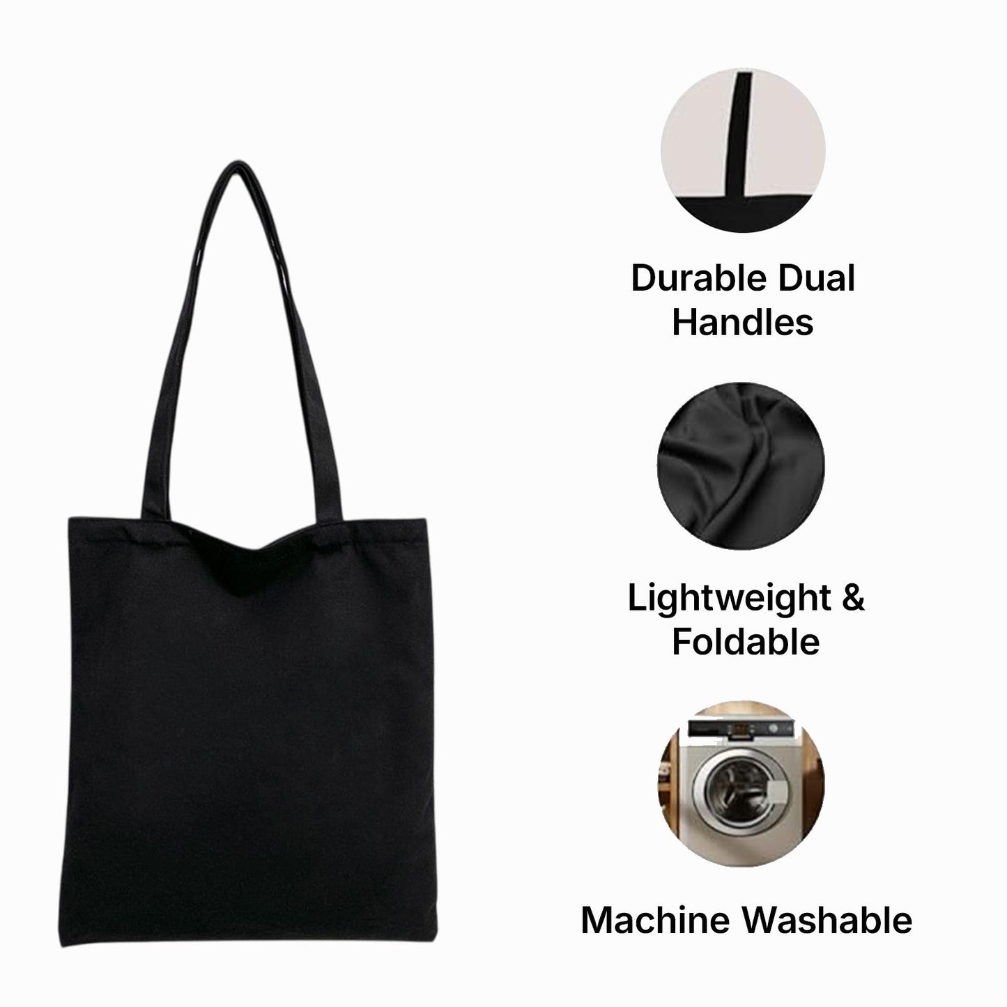 Mugdog Black Tote Bag for Adventure Lovers | Stylish and Durable Tote Bags for Women Mugdog- Buy Your Gifting Items