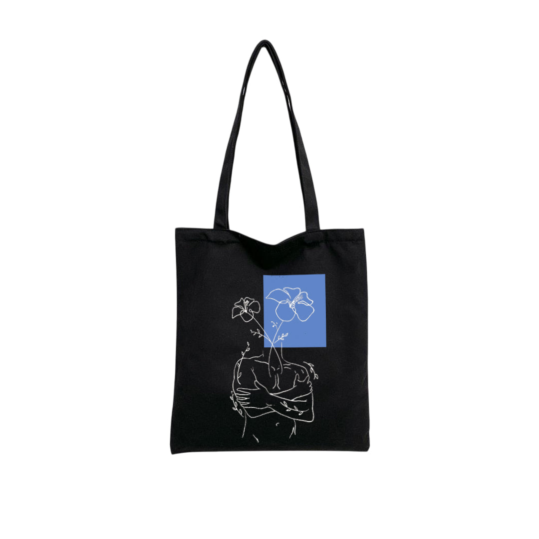 Mugdog Black Canvas Tote Bag for Women | Multipurpose Tote Bags | Cute Hand Bag for Women