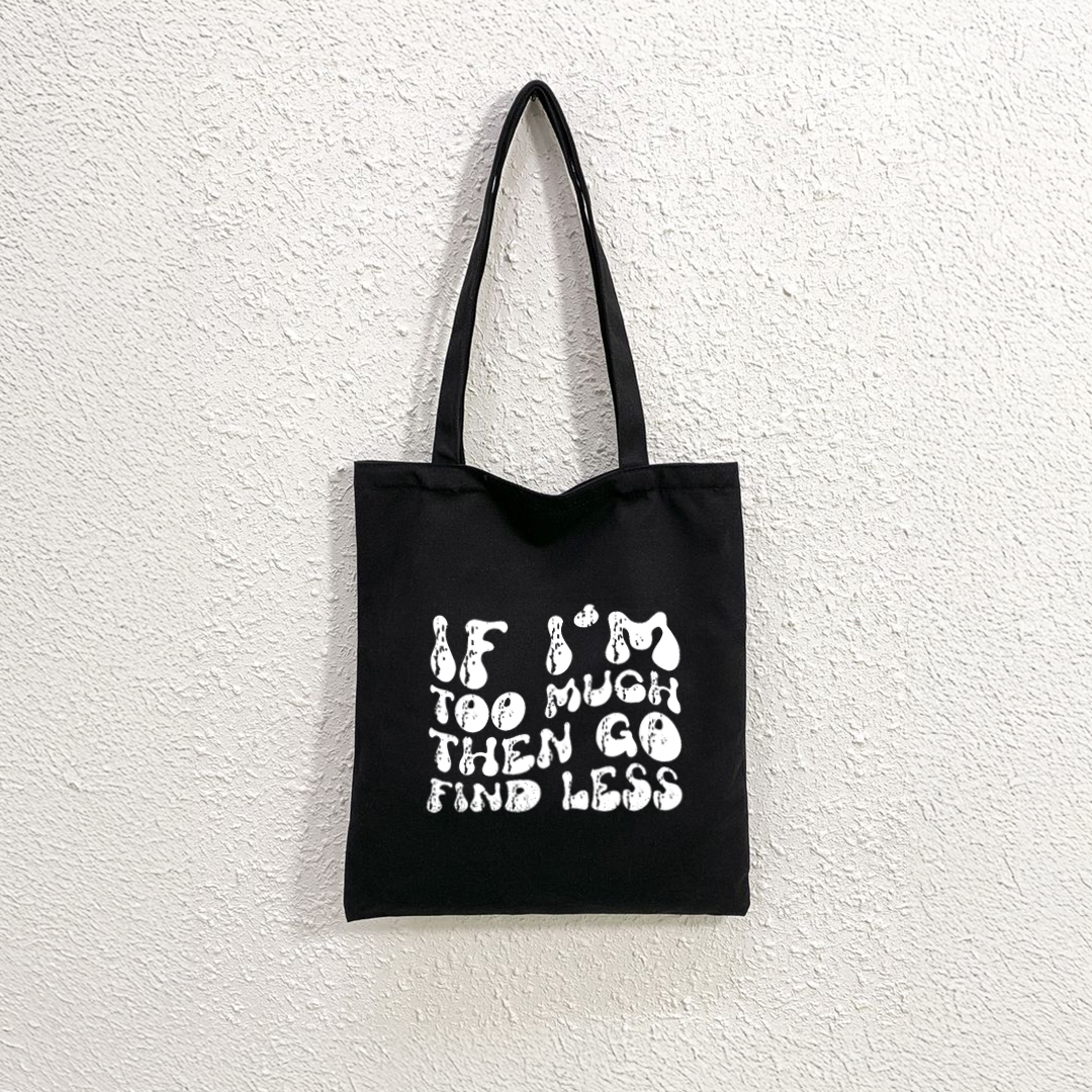 Mugdog Fashionable Black Canvas Tote Bags for Women | Tote Bag for College Girls