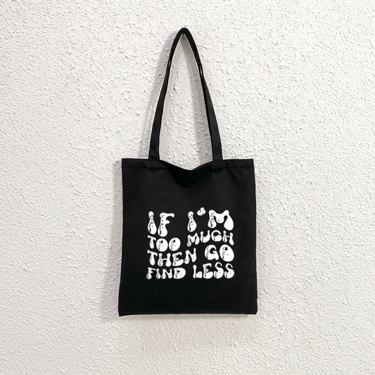 Mugdog Fashionable Black Canvas Tote Bags for Women | Tote Bag for College Girls