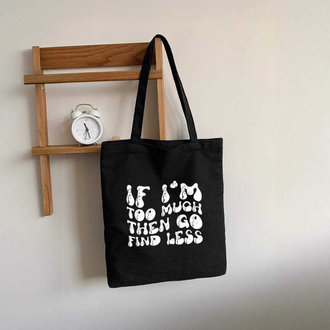 Mugdog Fashionable Black Canvas Tote Bags for Women | Tote Bag for College Girls