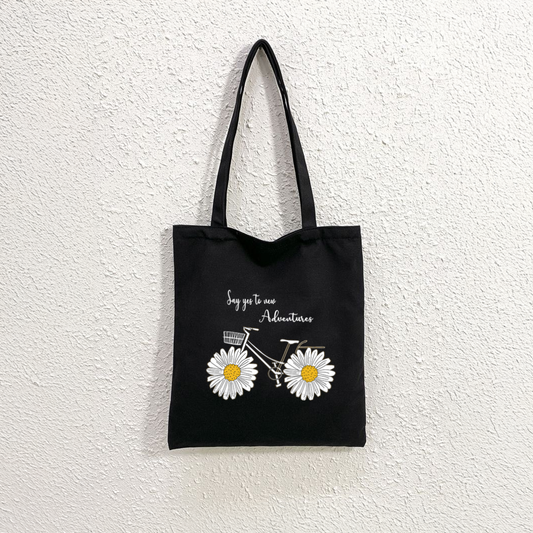 Mugdog Black Tote Bag for Adventure Lovers | Stylish and Durable Tote Bags for Women Mugdog- Buy Your Gifting Items