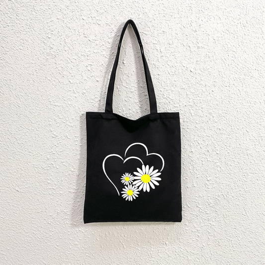 Mugdog Stylish Printed Tote Bag Featuring Girl and Moon Design | Cosmos Lover Black Tote Bag for Women