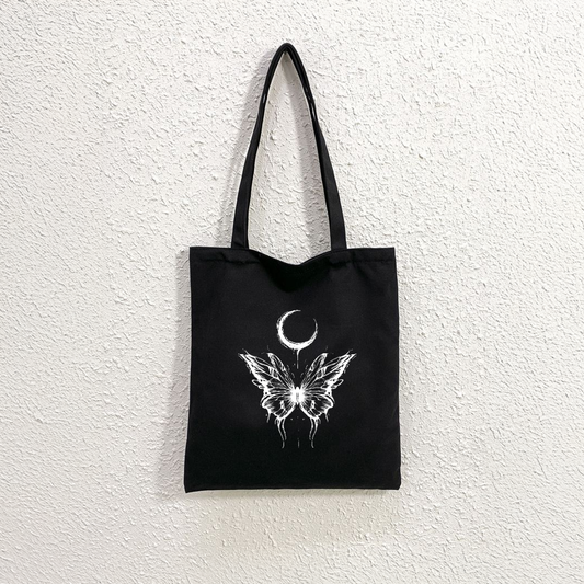 Mugdog Tote bags for Butterfly lovers | Trendy Black Canvas Tote Bags for Women Mugdog- Buy Your Gifting Items