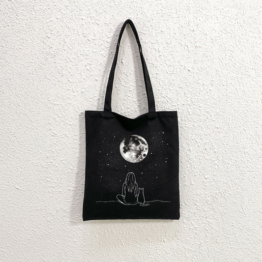 Mugdog Stylish Black Tote Bag for Women | Stylish and Functional Tote Bags for Women Mugdog- Buy Your Gifting Items