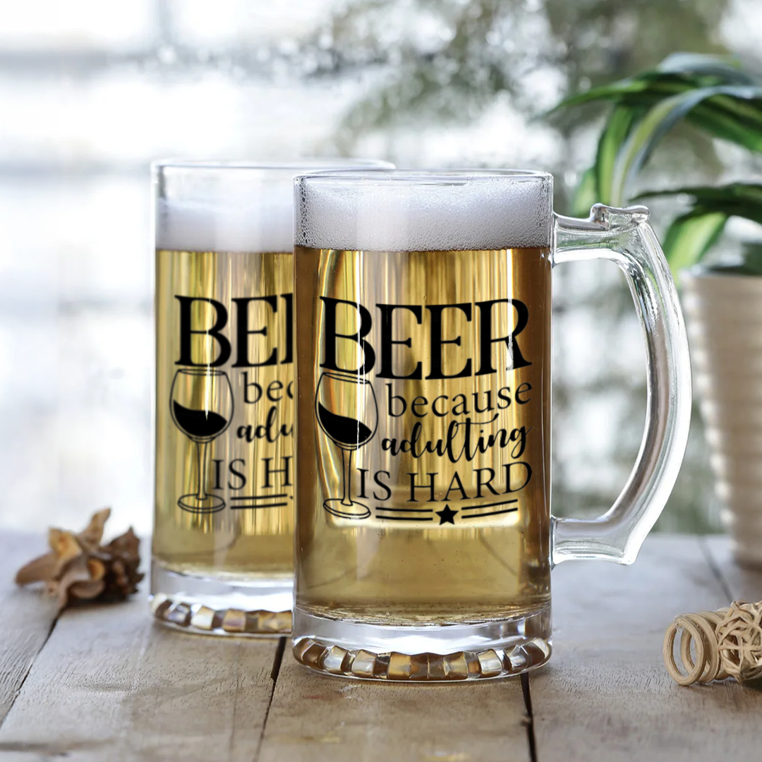 Motivational Quote Beer Mug | Funny Design Mug for Beer Lovers