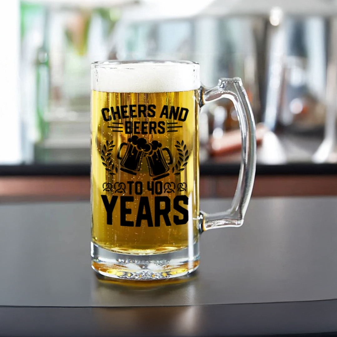Personalized Beer Mug | 40 Years Quote Mug | Birthday Gift for Beer Lover Mugdog- Buy Your Gifting Items