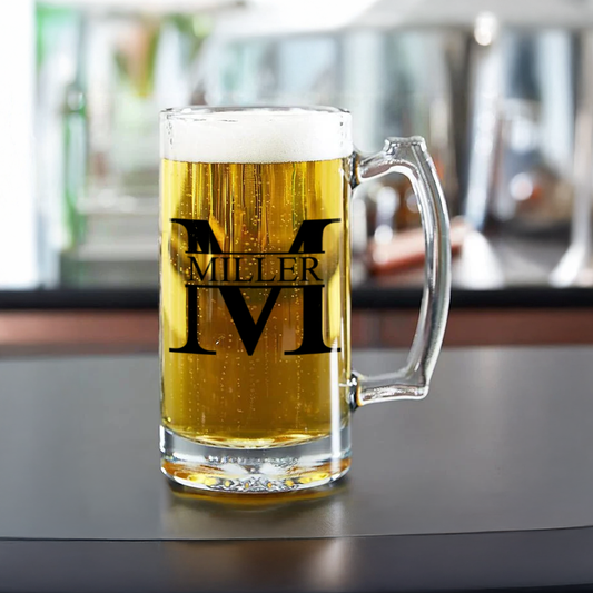 Custom Beer Mugs | Personalized Glass Mugs | Ideal Gift for Beer Lovers