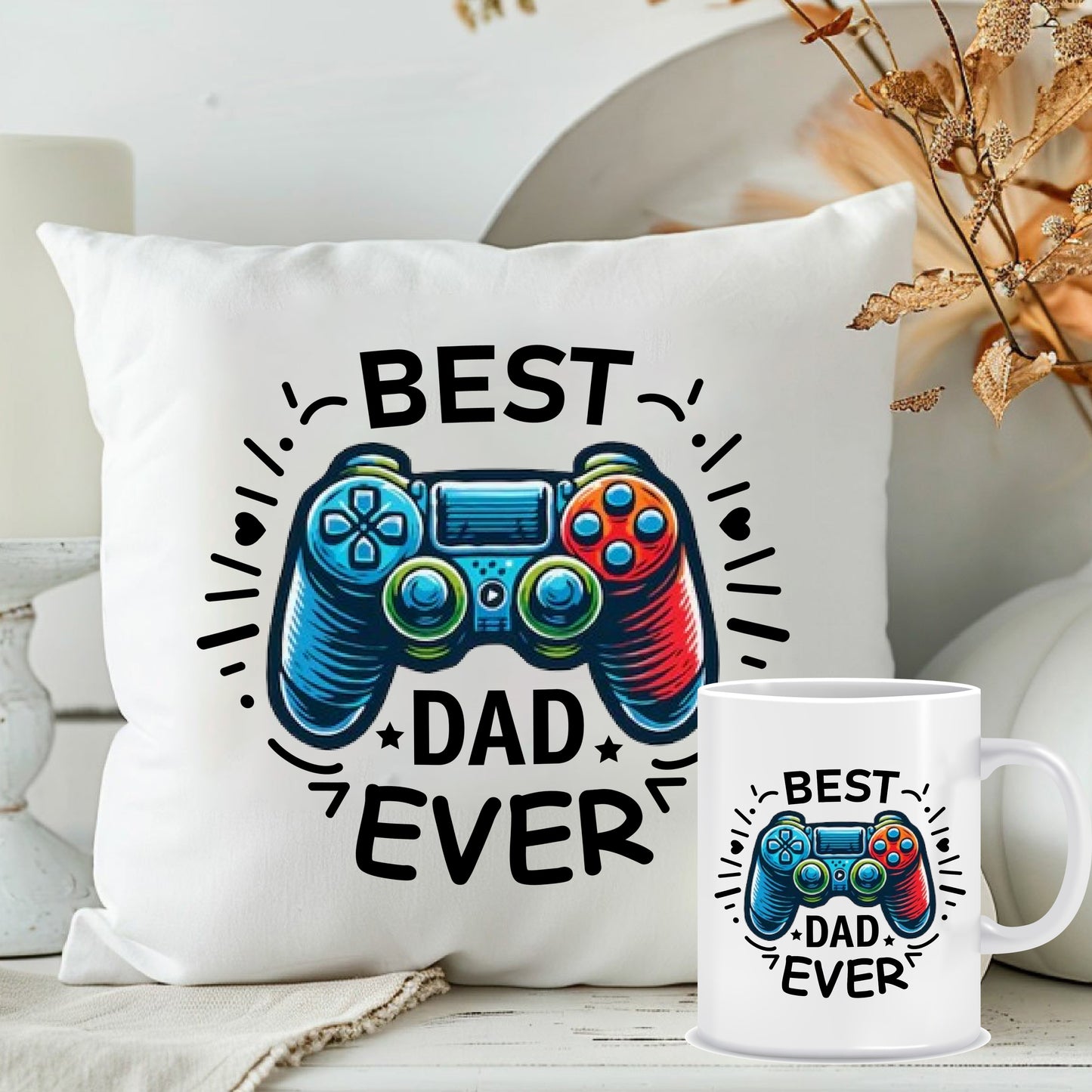 Best Dad Personalised Cushion with Mug | Best Father's Day Gifts Combo | MugDog