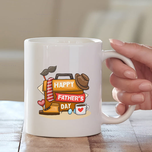 Happy Father's Day Cushion with Mug Combo | Customized Gifts for Father | MugDog Mugdog- Buy Your Gifting Items