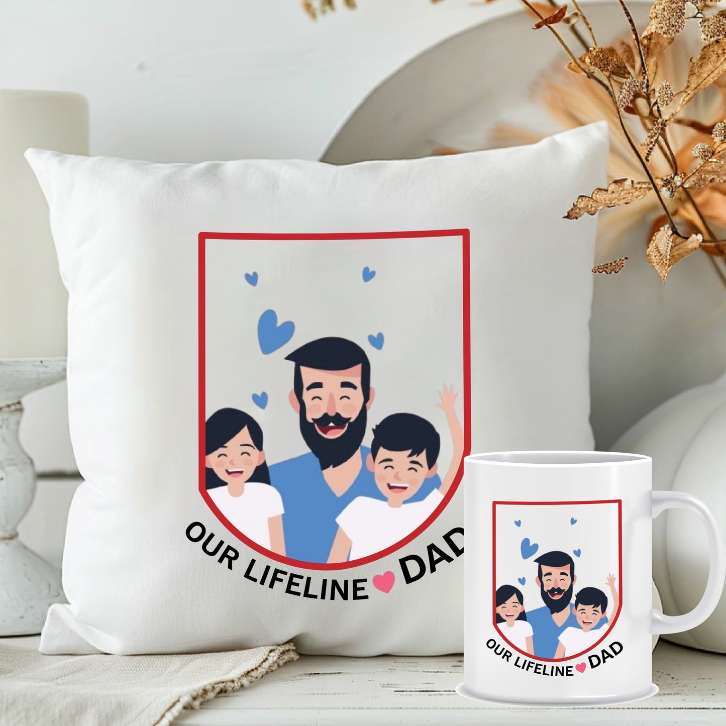 Celebrate Dad with Cushion & Mug Combo | Best Gift for Father | MugDog