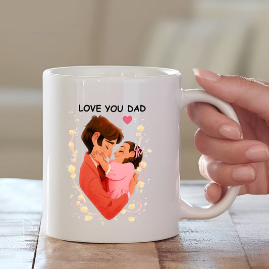 LOVE YOU DAD Cushion & Mug from Daughter | Personalised Gift for Father | MugDog