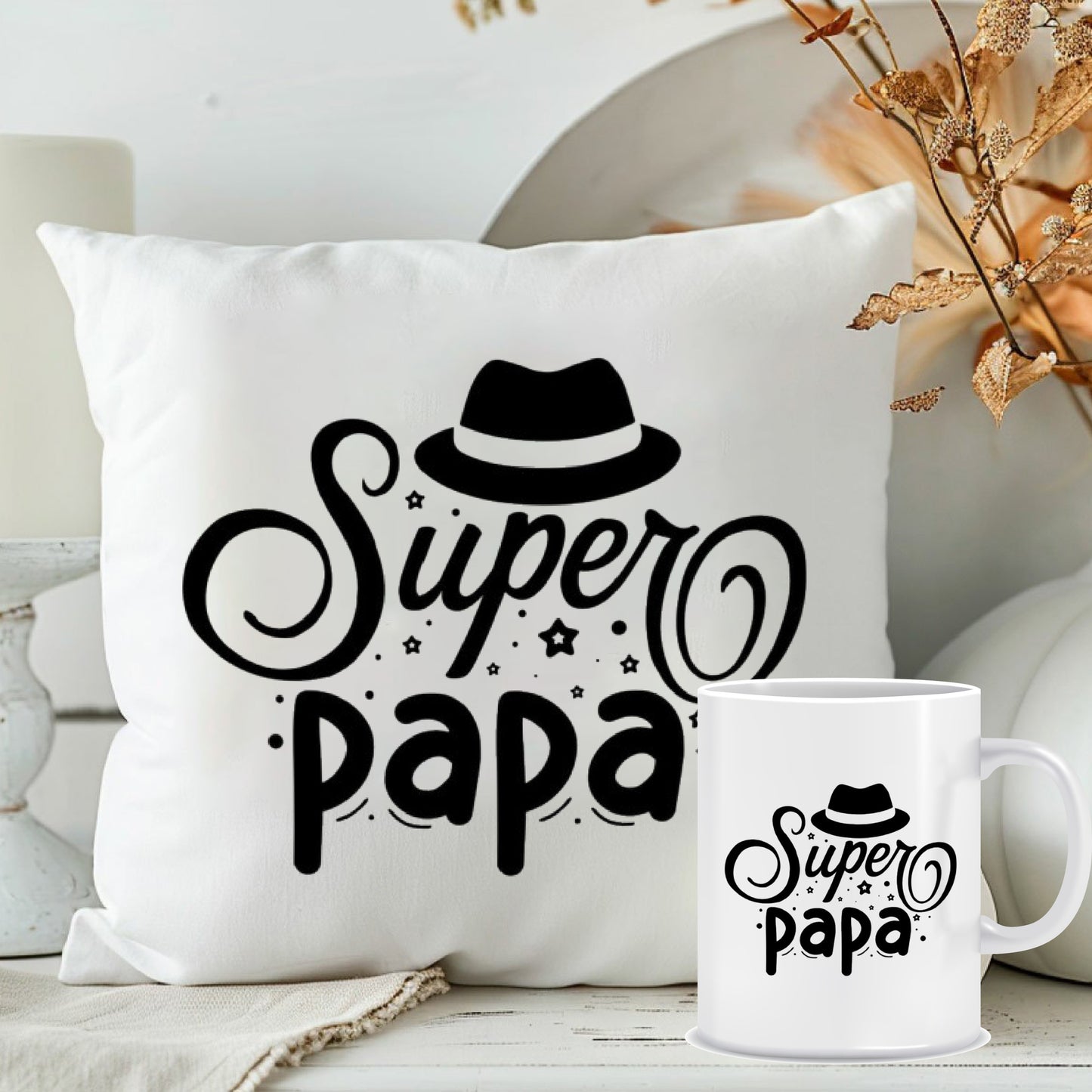 Father's Day Cushion with Filler | Gift Combo for Papa | MugDog