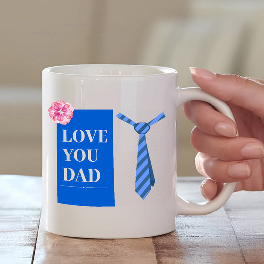 Love You Dad Cushion with Mug | Best Gift for Dad | MugDog Mugdog- Buy Your Gifting Items