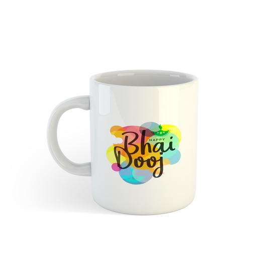 Happy Bhai Dooj Mug | Vibrant Color Print Mug | Celebrate Sibling Love Mugdog- Buy Your Gifting Items