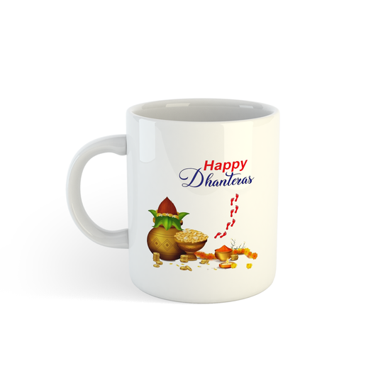 Happy Dhanteras Mug | Ceramic Coffee Mug | Perfect Festival Gifts Mugdog- Buy Your Gifting Items