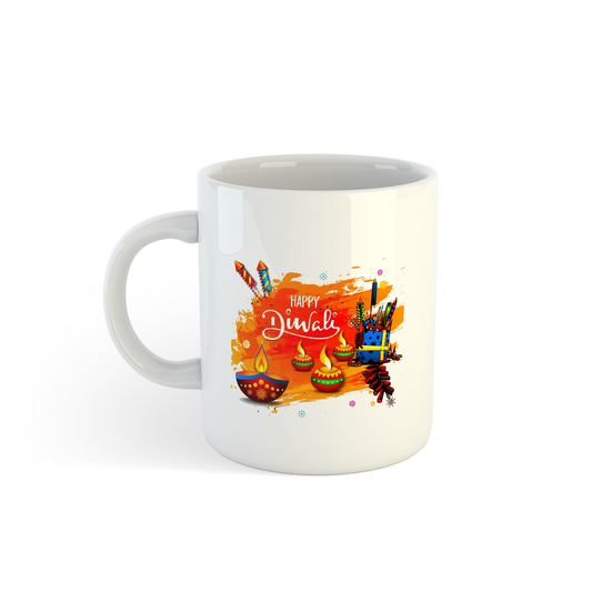 Happy Diwali Printed Mug | Celebrate with Vibrant Colors of Joy | Ideal Festival Gift Mugdog- Buy Your Gifting Items
