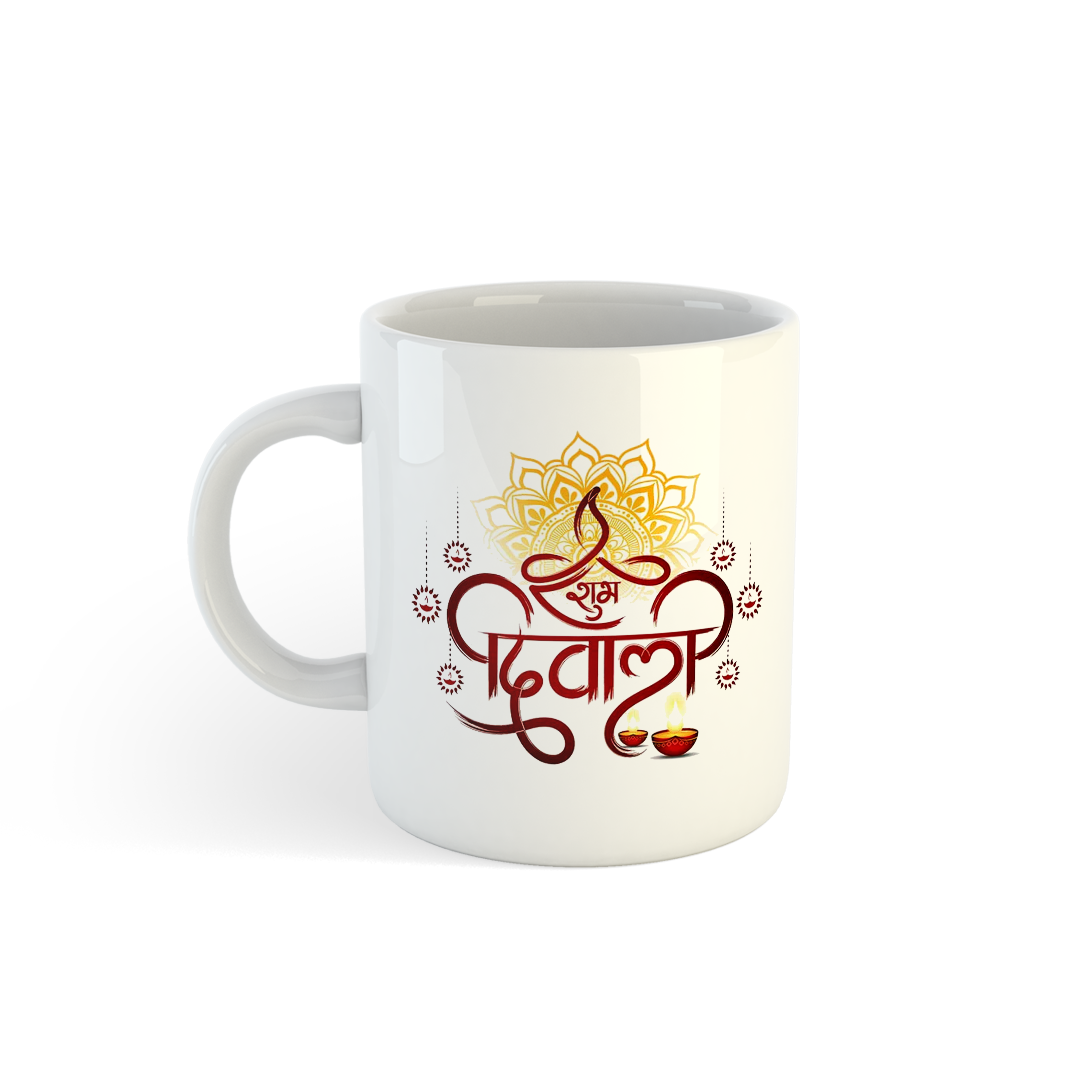 Shubh Diwali Mug | Rangoli & Diya Motifs | Festival Gifts Mugdog- Buy Your Gifting Items