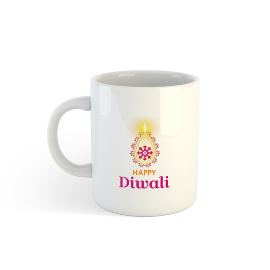 Happy Diwali Mug | Ceramic Festive Mug with Diya Design Mugdog- Buy Your Gifting Items