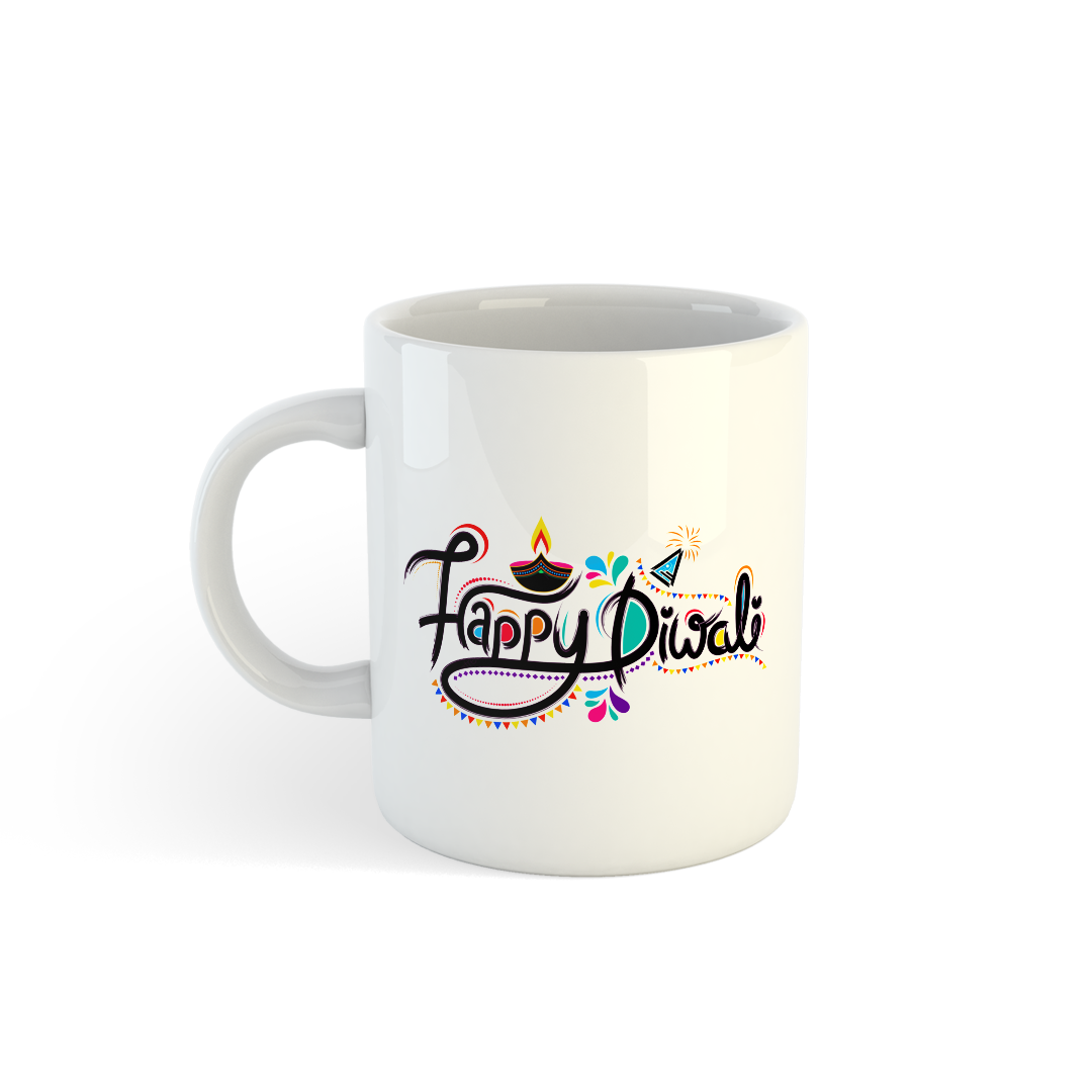 Colorful Happy Diwali Mug | Vibrant Festival Design | Perfect Diwali Gift Mugdog- Buy Your Gifting Items
