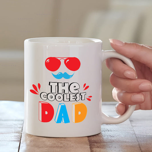 The Coolest Dad Ceramic Coffee Mug | Gift for Father's Day 2025 | MugDog Mugdog- Buy Your Gifting Items