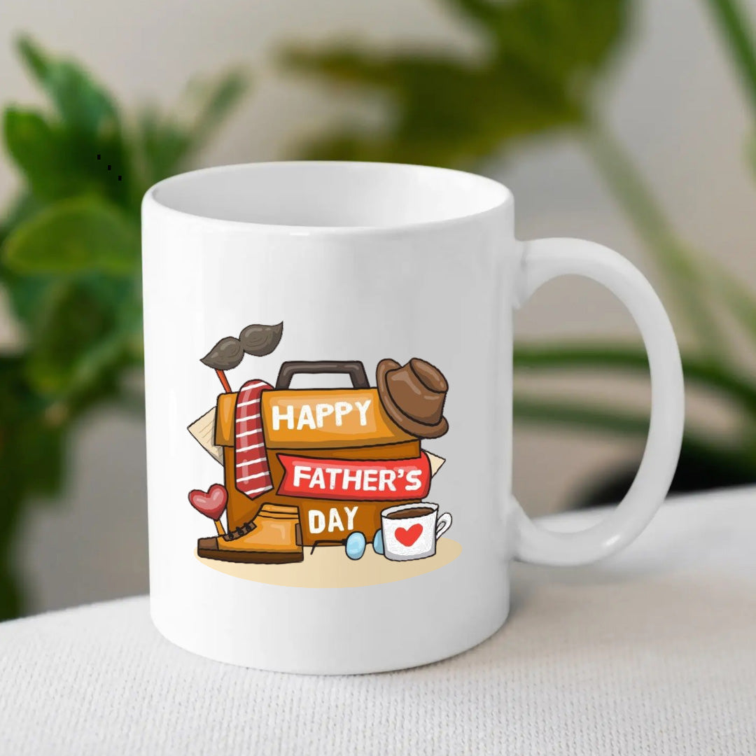 Happy Father's Day Printed Coffee Mug | Customized Gifts for Father | MugDog
