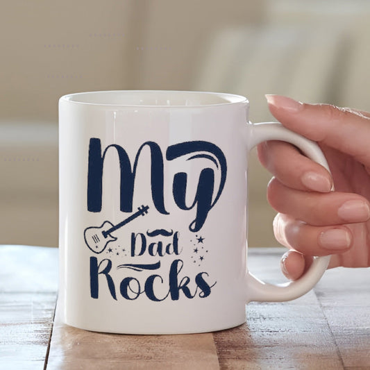 My Dad Rocks Printed Ceramic Mug | Gift for Father's Day 2025 | MugDog Mugdog- Buy Your Gifting Items