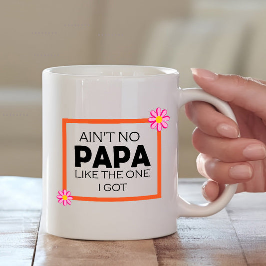Printed White Ceramic Mug for Papa | Quoted Mug for Dad | MugDog Mugdog- Buy Your Gifting Items