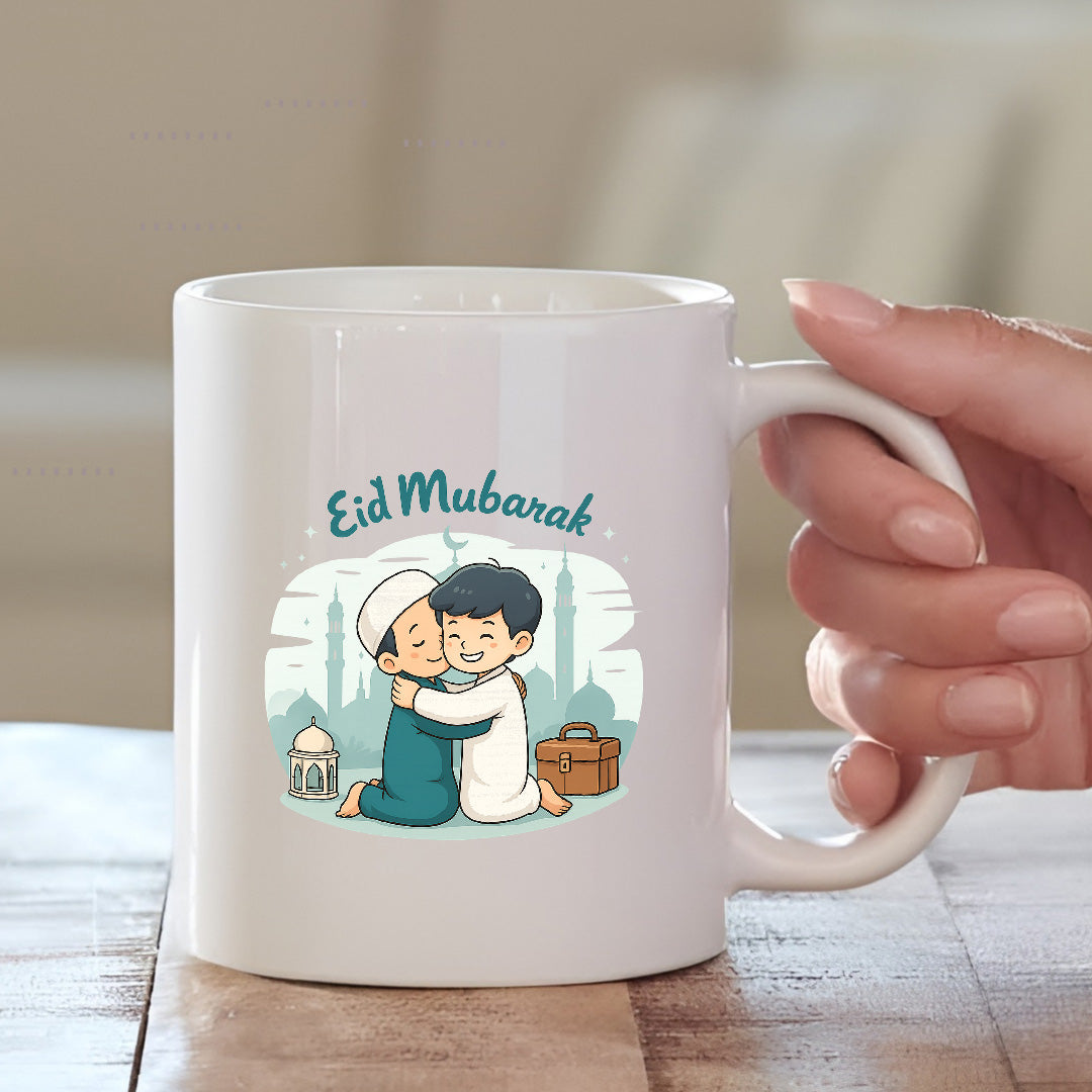 Cute Illustration Eid Mubarak Gift Mug | Eid Gift for Family | MugDog