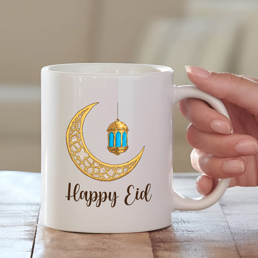Happy Eid Ceramic Coffee Mug | Customize Mug for Eid Gift | MugDog