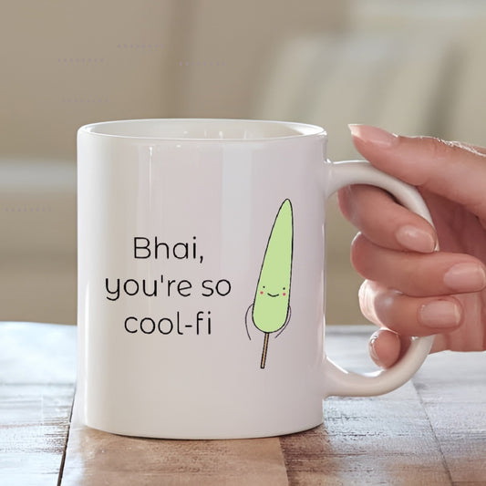 Bhai, You're So Cool-Fi Mug – Quirky & Fun Rakhi Gift