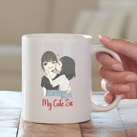 My Cute Sister Print Mug – Adorable Gift for Your Little Sister
