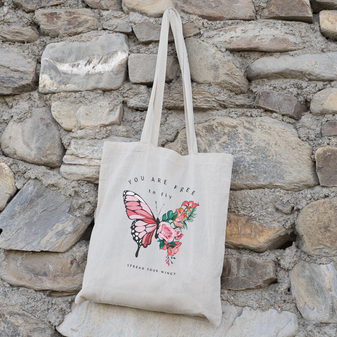 Butterfly Design Tote Bag | Eco-Friendly Canvas Tote Bag Mugdog- Buy Your Gifting Items