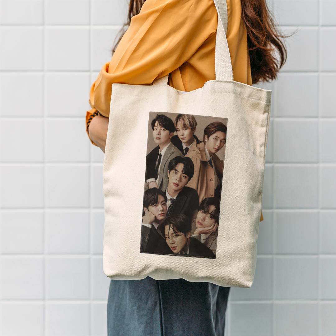 BTS Member Tote Bag | Stylish Canvas Bag for ARMY Fans Mugdog- Buy Your Gifting Items