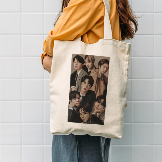 BTS Member Tote Bag | Stylish Canvas Bag for ARMY Fans Mugdog- Buy Your Gifting Items