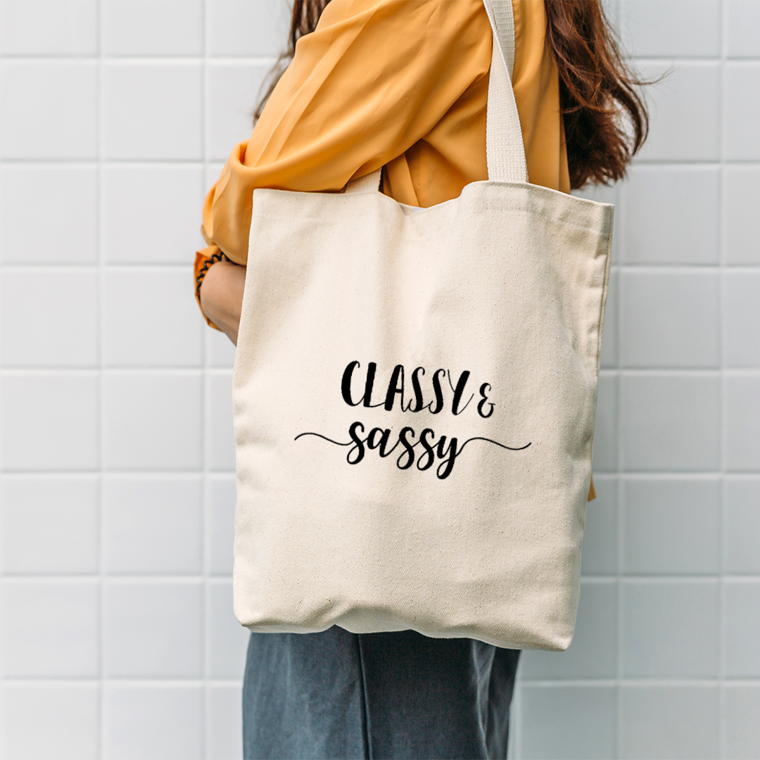 Classy & Sassy Canvas Tote Bag | Chic & Stylish Eco-Friendly Tote Bag Mugdog- Buy Your Gifting Items