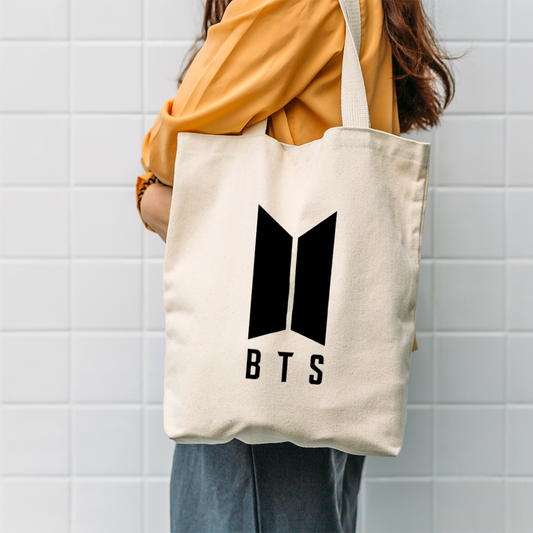 BTS Logo Tote Bag | Stylish Canvas Bag for ARMY Fans