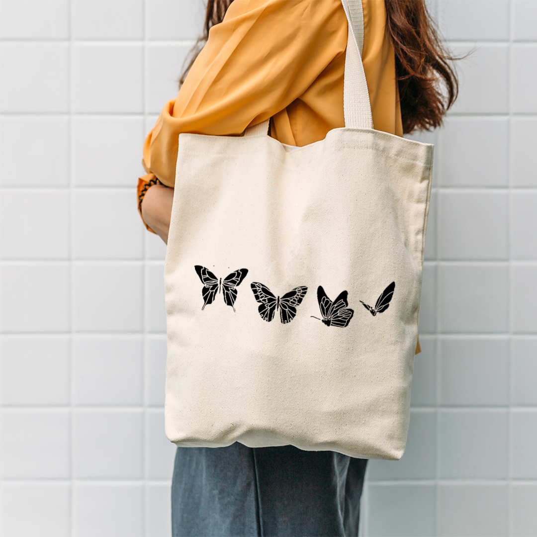 Elegant Butterfly Design Tote Bag | Nature-Inspired Custom Tote Mugdog- Buy Your Gifting Items