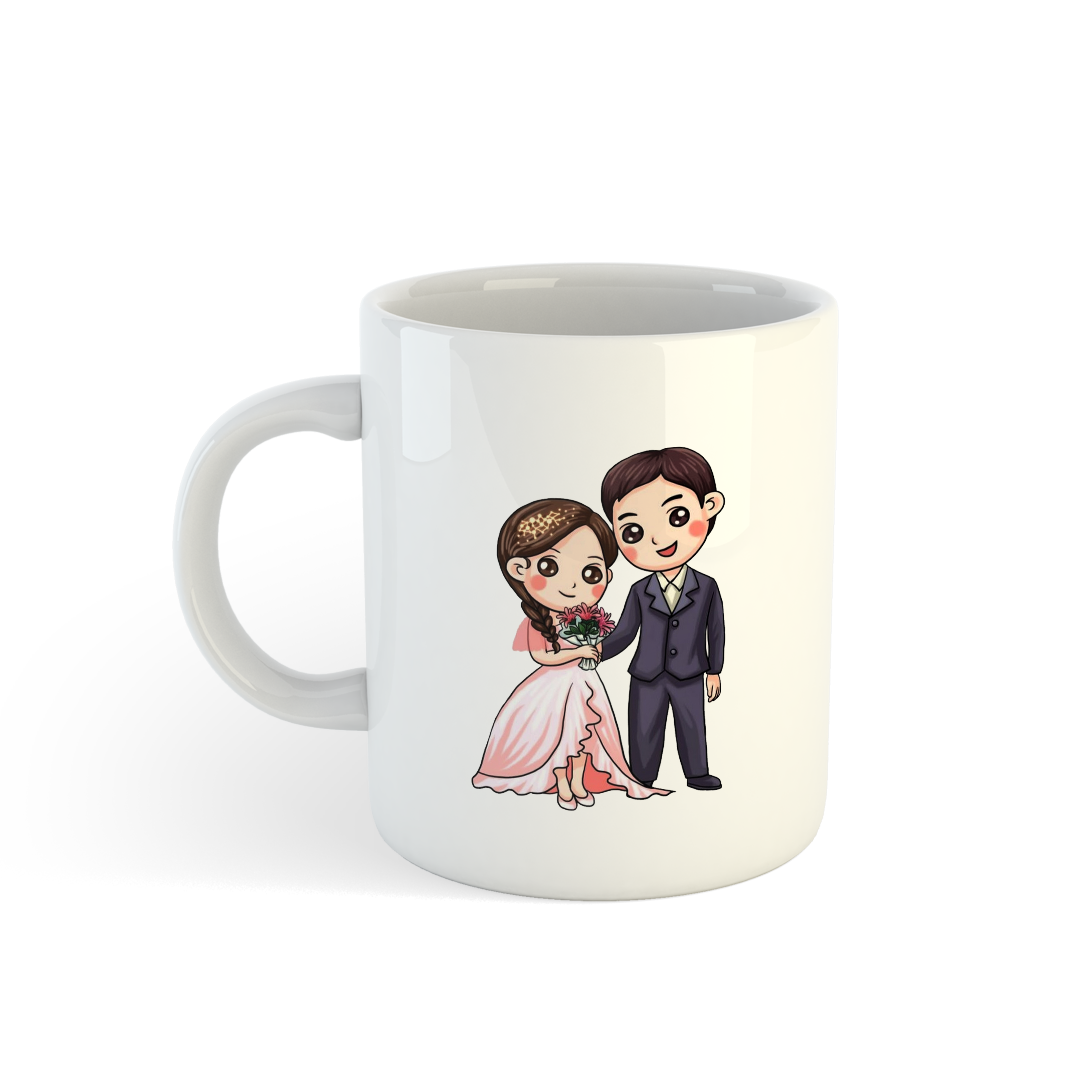 Cartoon Wedding Couple Mug | Perfect Gift for Newlyweds Mugdog- Buy Your Gifting Items