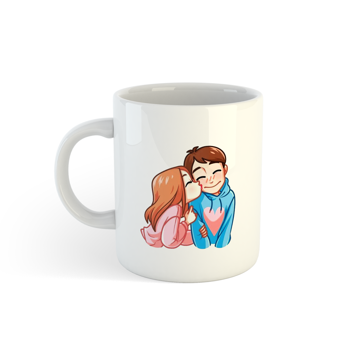Couple Kiss Mugs | Romantic Personalized Mugs for Couples Mugdog- Buy Your Gifting Items