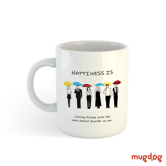 Happiness Is Friends Mug – Printed Ceramic Gift for Best Friends Mugdog- Buy Your Gifting Items