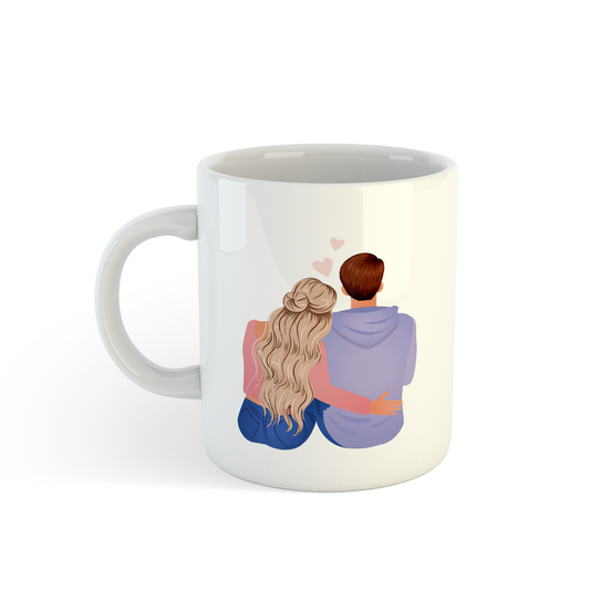 Custom Couple Mugs | Cute Couple Hug Mugs Mugdog- Buy Your Gifting Items