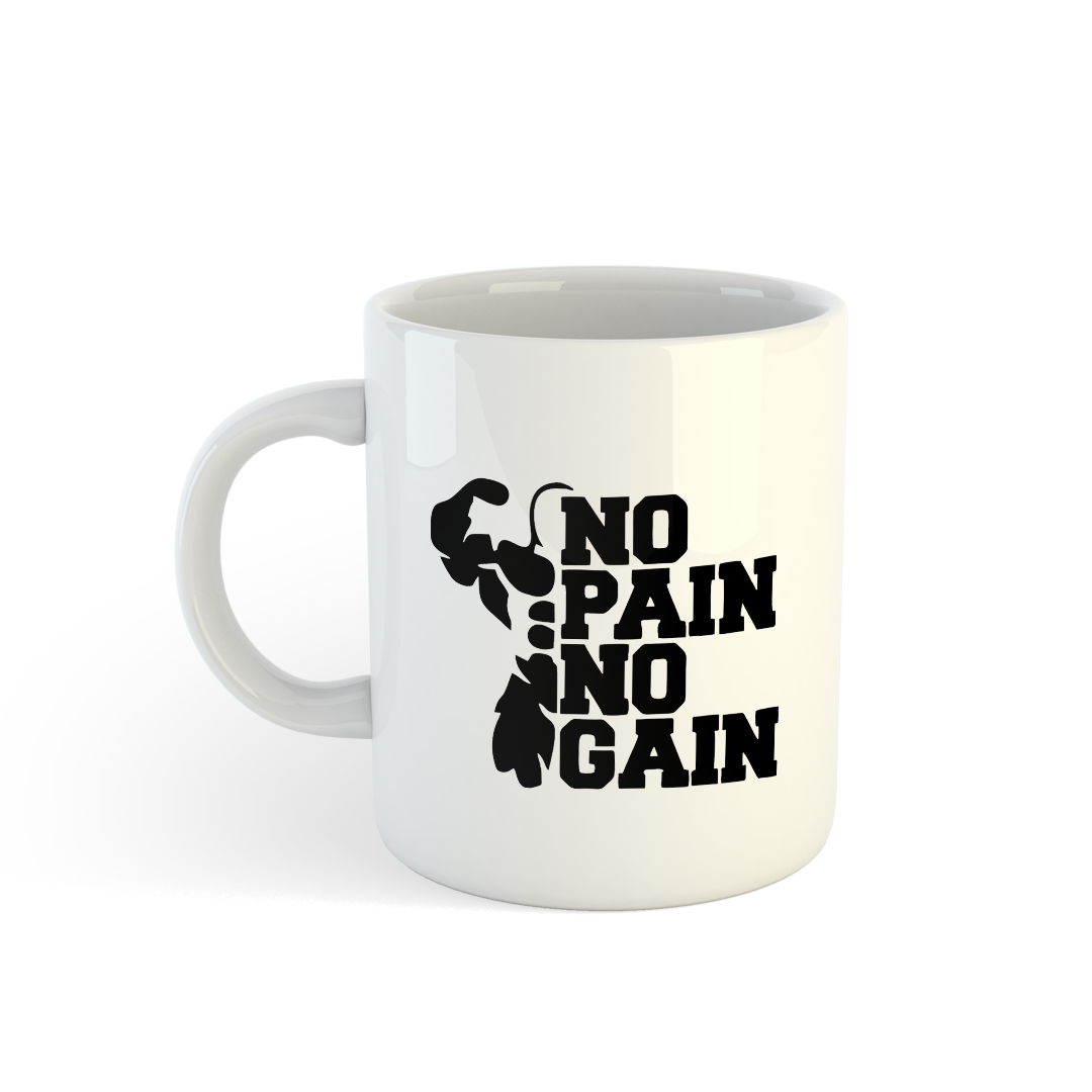 No Pain No Gain Mug | Motivational Fitness Quote Coffee Mug Mugdog- Buy Your Gifting Items