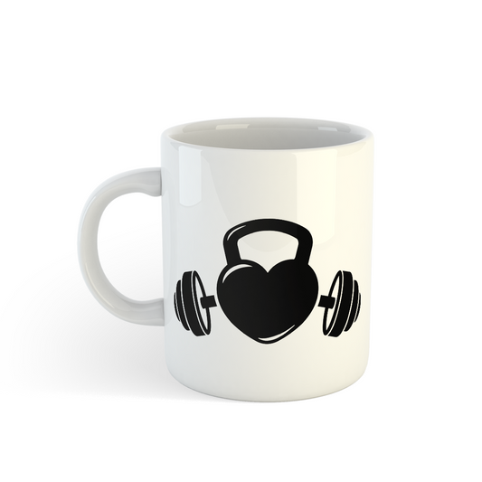 Dumbbell Heart Mug | Fitness Love Coffee Mug Mugdog- Buy Your Gifting Items