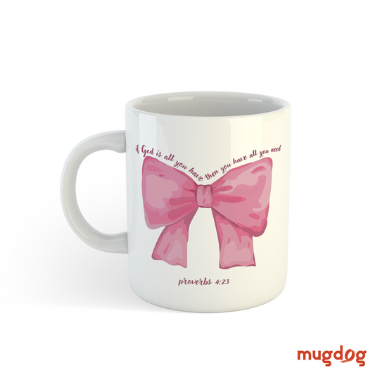 Inspirational Pink Bow Mug Mugdog- Buy Your Gifting Items