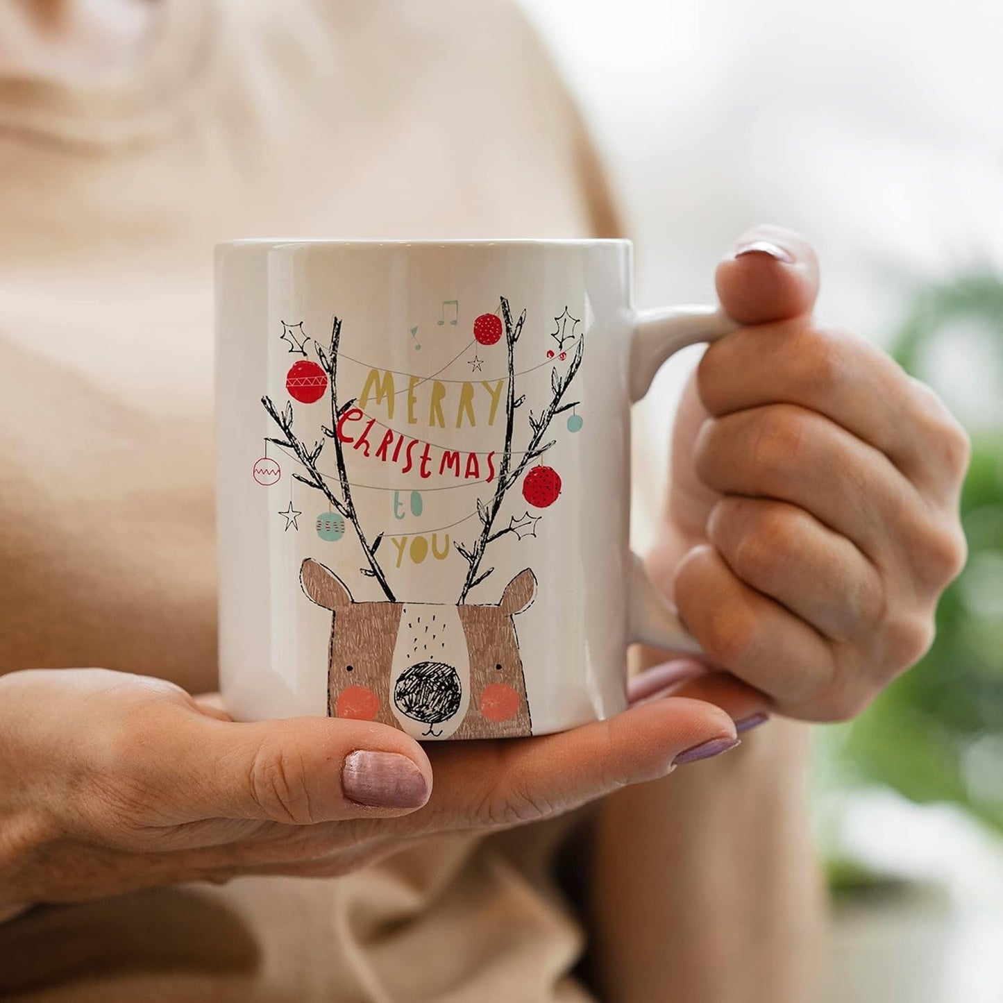 MUGDOG Merry Christmas Coffee Mug | 350ml Festive Ceramic Mug | Best Gift for Holiday Mugdog